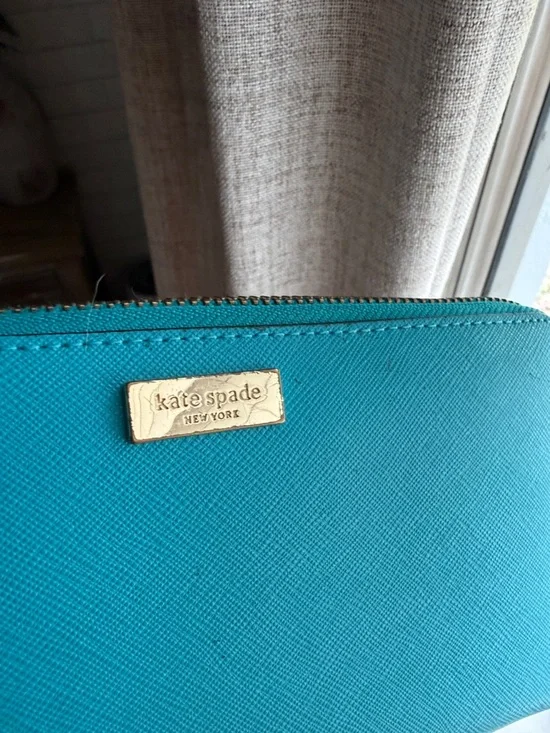 Kate Spade Bright Turquoise Zip Wallet - Picture 10 of 10